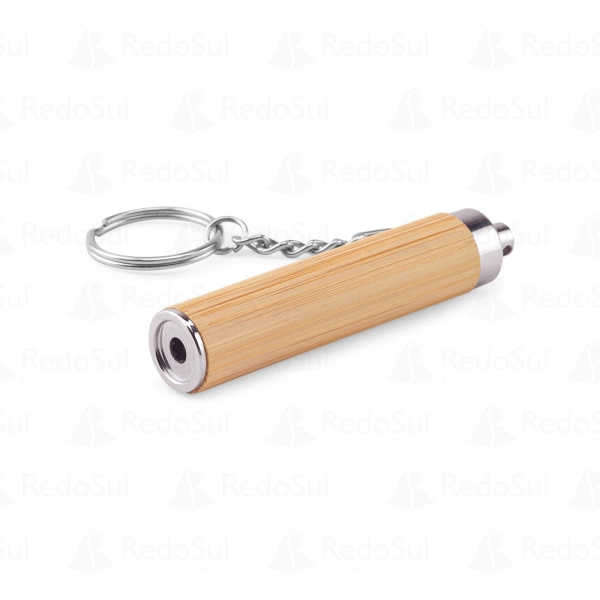 Chaveiro personalizado em bambu e ABS com lanterna LED Chaveiro personalizado em bambu e ABS com lanterna LED